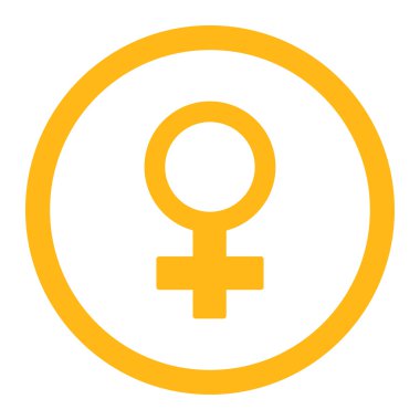 Kadın sembolü yuvarlak vektör simgesi