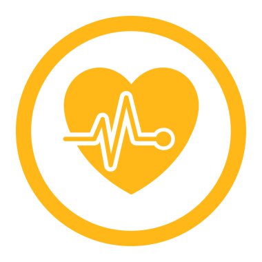 Kalp nabız yuvarlak vektör simgesi
