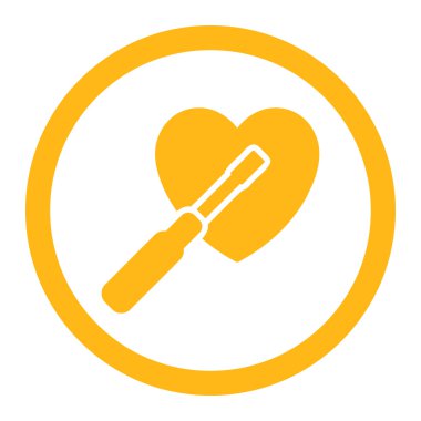 Kalp yuvarlak vektör simge ayarlama