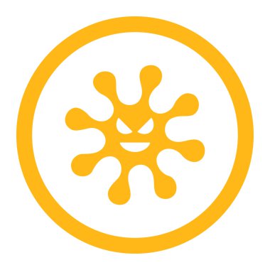 Kötü bakteri yuvarlak vektör simgesi