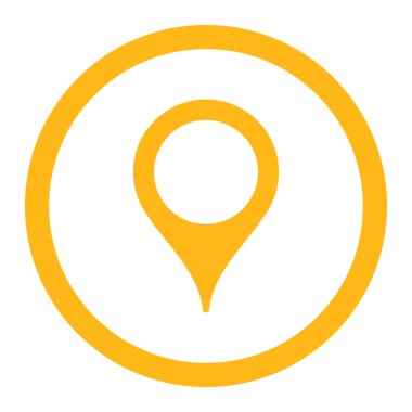 Harita işaretleyici yuvarlak vektör simgesi