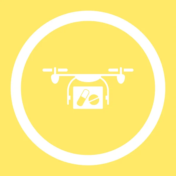 Orvosi Quadcopter lekerekített Vector Icon — Stock Vector