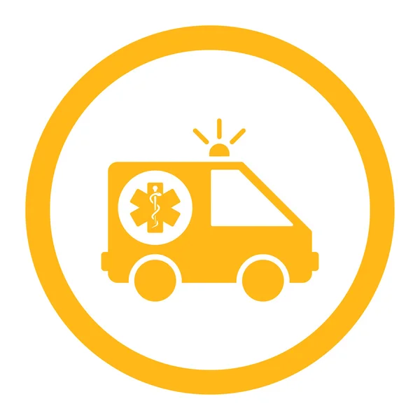 Icono de vector redondeado de coche de ambulancia — Archivo Imágenes Vectoriales