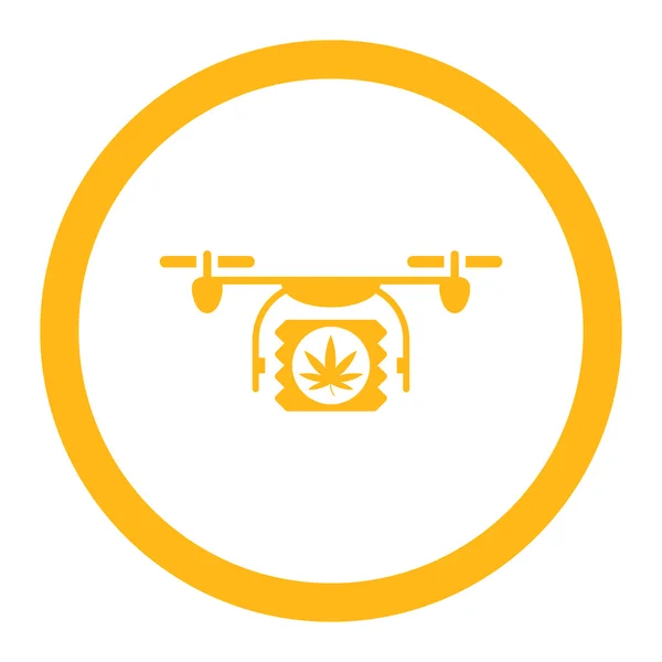 Drugs Drone pictogram afgeronde Vector zending — Stockvector