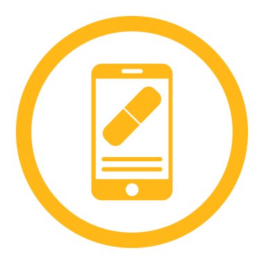 İlaç Online bilgi yuvarlak vektör simgesi