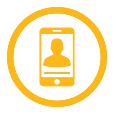 Mobil iletişim yuvarlak vektör simgesi