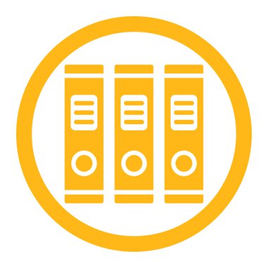 Office kitaplar yuvarlak vektör simgesi