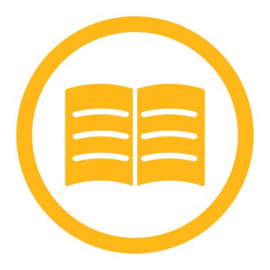 Açık kitap yuvarlak vektör simgesi