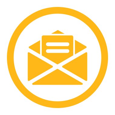 Açık posta yuvarlak vektör simgesi