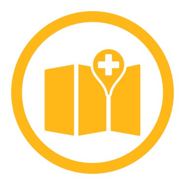 Tıbbi harita yuvarlak vektör simgesi