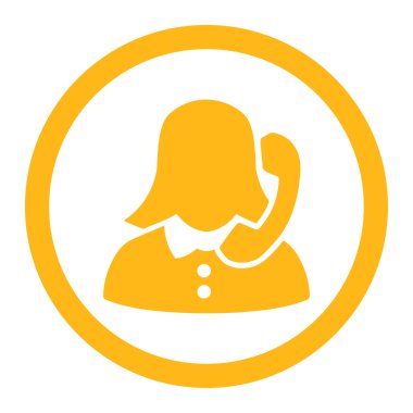 Resepsiyonist yuvarlak vektör simgesi