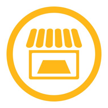 Dükkanı yuvarlak vektör simgesi