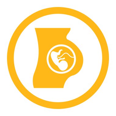 Hamile kadın yuvarlak vektör simgesi