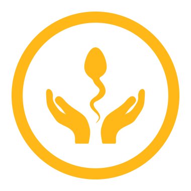 Sperm bakım yuvarlak vektör simgesi