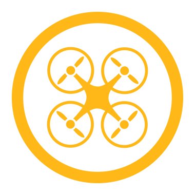 Quadcopter yuvarlak vektör simgesi
