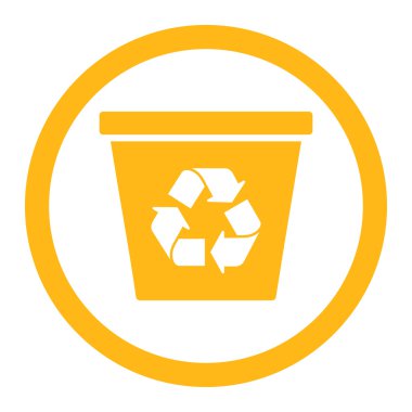 Geri dönüşüm kutusu yuvarlak vektör simgesi