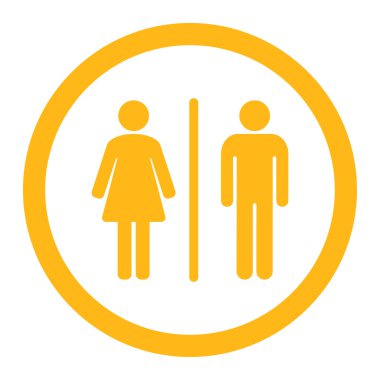 WC yuvarlak vektör simgesi