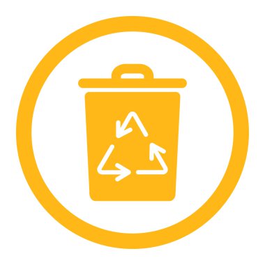 Çöp tenekesi yuvarlak vektör simgesine