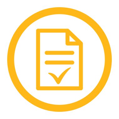 Geçerli belge yuvarlak vektör simgesi