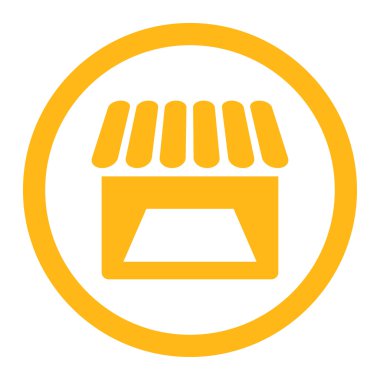 Mağaza yuvarlak vektör simgesi