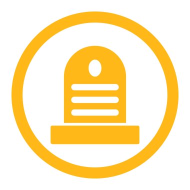 Mezar taşı yuvarlak vektör simgesi