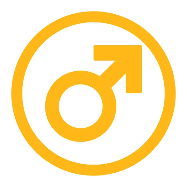 Símbolo masculino redondeado icono vectorial — Vector de stock