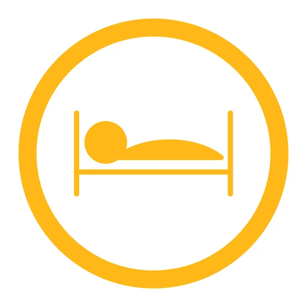 Икона "Круглая векторная кровать пациента" — стоковый вектор
