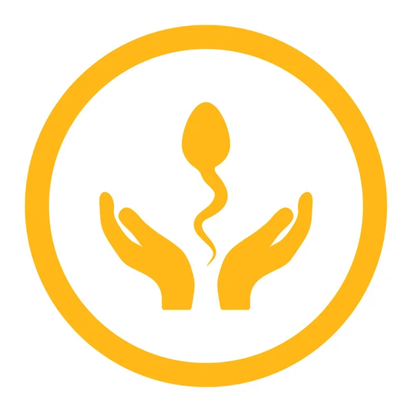 Cuidado de espermatozoides redondeado Vector icono — Vector de stock