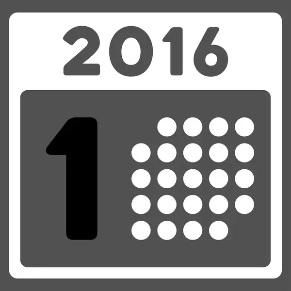První 2016 datum ikona — Stock fotografie