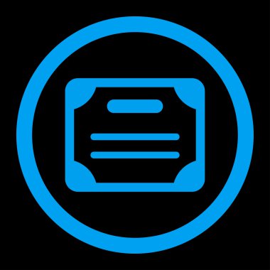 Sertifika yuvarlak vektör simgesi