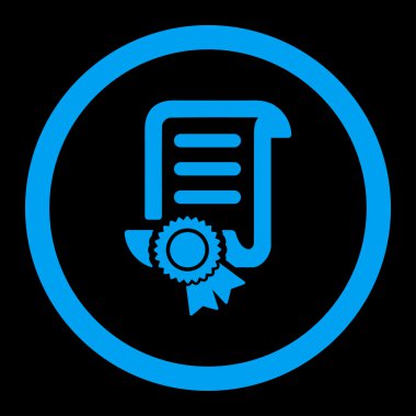 Sertifikalı kaydırma belge yuvarlak vektör simgesi