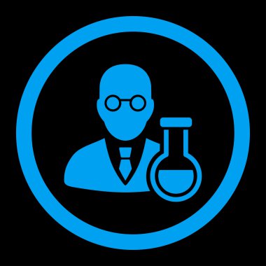 Kimyager yuvarlak vektör simgesi