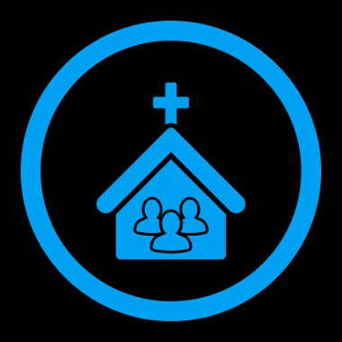 Kilise yuvarlak vektör simgesi