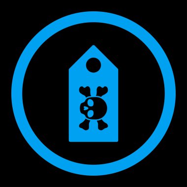 Ölüm etiket yuvarlak vektör simgesi