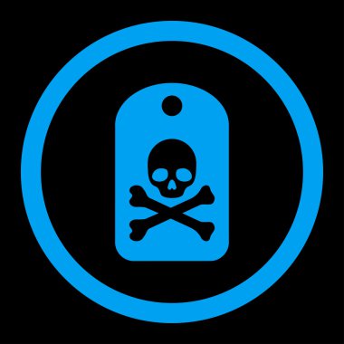 Ölüm etiket yuvarlak vektör simgesi