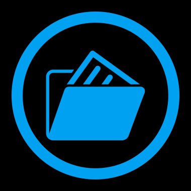 Belge klasörü yuvarlak vektör simgesi