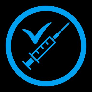 Yapılan aşılama yuvarlak vektör simgesi