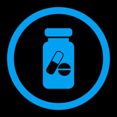 Uyuşturucu Phial yuvarlak vektör simgesi