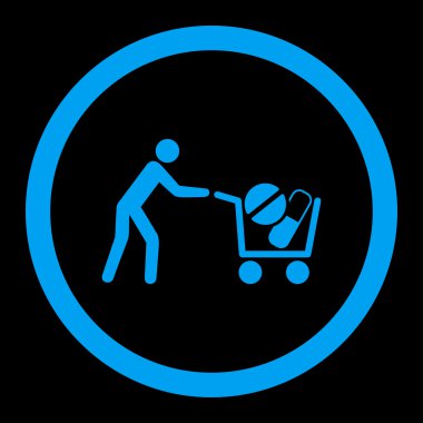 Alışveriş uyuşturucu vektör simge yuvarlak