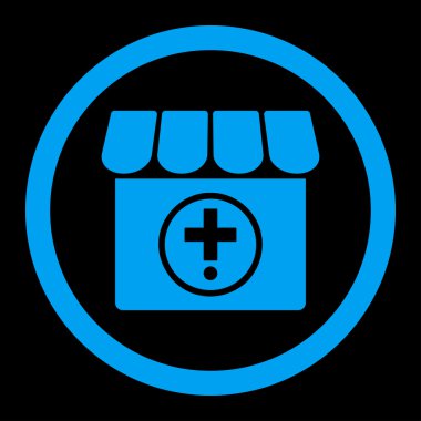 Eczane yuvarlak vektör simgesi