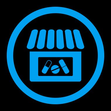 Eczane yuvarlak vektör simgesi