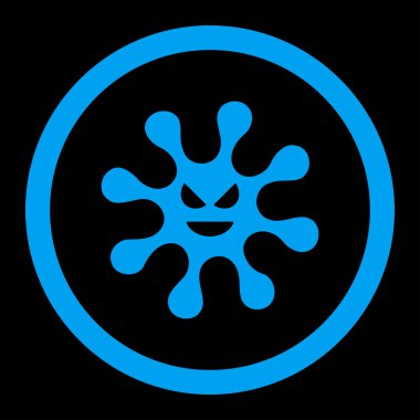 Kötü bakteri yuvarlak vektör simgesi