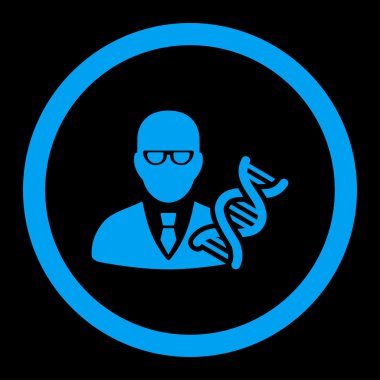 Genetik mühendisi yuvarlak vektör simgesi