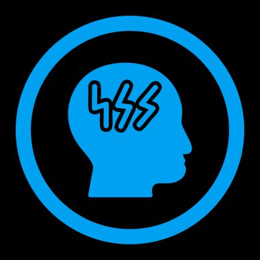 Baş ağrısı yuvarlak vektör simgesi