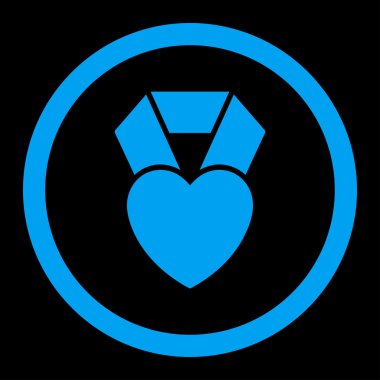 Kalp Ödülü yuvarlak vektör simgesi