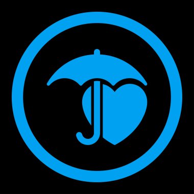 Kalp koruma yuvarlak vektör simgesi