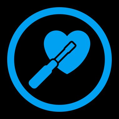 Kalp yuvarlak vektör simge ayarlama