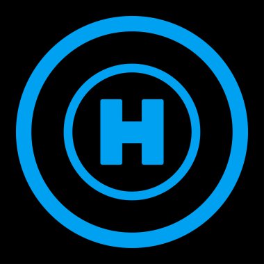 Helikopter iniş yuvarlak vektör simgesi