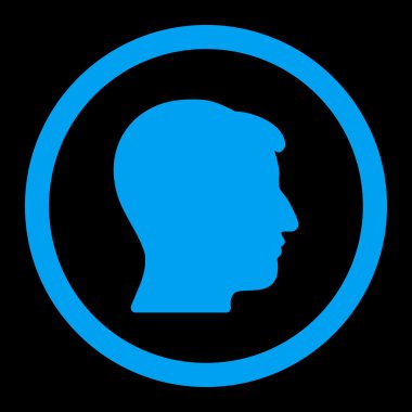 Adam baş vektör simge yuvarlak