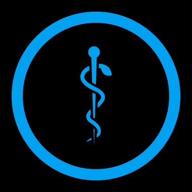 Tıbbi iğne yuvarlak vektör simgesi